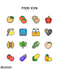 玉米桃子西红柿牛奶菜椒菠萝食品标识UI图标 icon图标 扁平图标