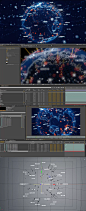 C4D AE教程 未来高科技全息粒子地球旋转动画特效制作教程