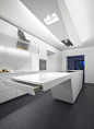 futuristic white kitchen