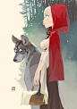 Red Riding Hood and The Wolf by Otto Schmidt