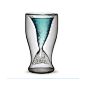 美人鱼透明高硼硅双层玻璃水杯