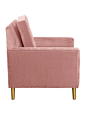 Aviva Velvet Chair, Rose : Straight lines and sleek legs, our Aviva Chair lends itself to a modern design style. Dressed in color, it's the perfect accent to add to your playful home.