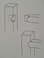 方材丁字形接合（榫卯用小格肩）