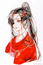 #墨香铜臭##天官赐福# 是花城女装....赌给kk的图....顺便画了几个傻屌小人......@黏了棵葱_KKia ​​​​