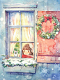 ☆クリスマスコーナー/圣诞专题☆ 雪が降って来た、君にも見えるのでしょうか？下雪了 你也看见了么？「みのり様」