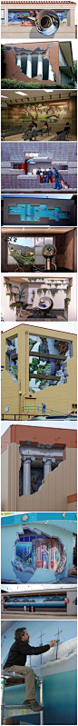 #艺术家约翰·皮尤创造了世界著名的令人难以置信的壁画#