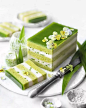 This contains an image of: Coconut Pandan Cendol Cake Recipe - Chef's Pencil
