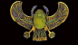 圣甲虫（在古埃及的神话体系中名为凯布利），在古埃及代表推动太阳运行者，象征着复活和永生，配饰、印章或护身符上非常常见。古埃及人在层层包缠木乃伊时，会放进众多的护身符，带圣甲虫元素的护身符通常放在死者心口，刻有有关心脏的咒语，以提醒心脏在审判之日千万不可泄露主人的劣迹。 @北坤人素材
