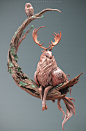 X'mas Deer，日本3D雕刻艺术家与生物设计师 森田悠揮 Yuuki Morita 数字雕刻作品