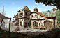 Medieval Art Nouveau Village, 달 봉이 : 중세마을을 아르누보 스타일로 해석해봤습니다.