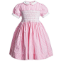 Hand-Smocked Pink Stripe Cotton Dress, Annafie, Girl