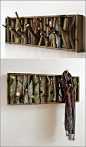 A cute project to do, take a walk and find the wood first and then make it in to a rack!: 