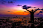 Silhouette of traveler with hands up in the sunset on the ocean by วีระภาพ คาสโนวี on 500px