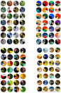  艺术家Arthur Buxton对高更,梵高,莫奈,和马蒂斯多幅作品进行分析，提取出他们最钟情的颜色，并做成色谱。可以看出，莫奈(上左)倾向于轻薄透明的调色，马蒂斯(上右)喜欢用明亮大胆的颜色，高更(下左)是带着塔希提岛的原始热情色调，梵高(下右)的则是层次丰富的蓝色和黄色为主导。 

