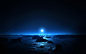 General 2560x1600 moon nature moonlight night rock beach water