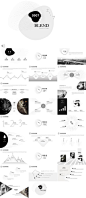 欧美黑白简约线条风格总结汇报PPT模板