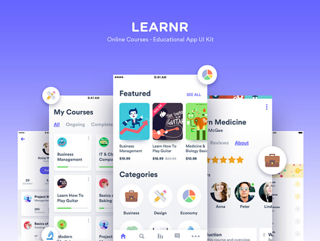 Learnr UI Kit 教育应用程序...