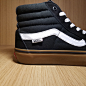 VANS PRO SKATE SK8 HI GUM生胶底黑色高帮翻毛皮滑板鞋-淘宝网