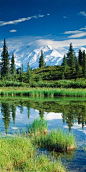Mount McKinley with Pond, Alaska #壁纸# #美景# #小清新#
