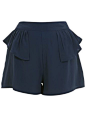 Navy Peplum Short