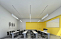 Sophisticated Modern Classroom Interior Design With Yellow And Gray Wall Colors…: 