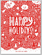 Christmas, Happy Holidays, Greeting Card, Design, Illustration