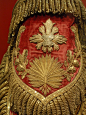 Gold oak leaf embroidery on epaulette - French uniform