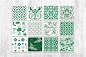 中国风青花陶瓷图案纹理样式矢量AI PS文件平面设计包装印刷素材-淘宝网