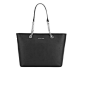 MICHAEL MICHAEL KORS Jet Set Travel Chain Top Zip Tote Bag - Black