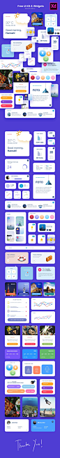 一套免费的用Adobe XD打造的网页小工具(web widget)套装[XD]