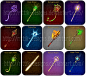 Magic wands and scepters (set 1) by Rittik-Designs