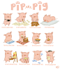 Pip the Pig : My own copyrighted character Pip the Pig!pencil & photoshop