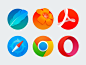 Some new icons for iconpack opera chrome safari illustrator photoshop adobe acrobat ai ps colorful icons icon