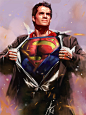 超级英雄人物插画: 超人 钢铁之躯 #采集大赛#