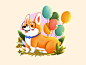 Adorable Puppy1 corgi graphic  design leaf grass flower tie glasses balloon pet dog cute illustration