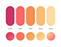 Orange, yellow, pink color schemes & gradient palettes
