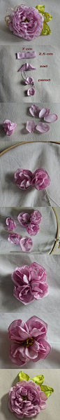 DIY English Rose Brooch Tutorial.....(wow! great picture tutorial!.....beautiful result!!)...