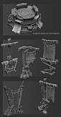 Game environment props, Kiryl Maushuk : These are couple of the props made for the moba game, "The Godlike", where I was part of the environment team.
