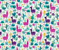 Llamas in the desert turquoise/purple fabric by heleen_vd_thillart on Spoonflower - custom fabric