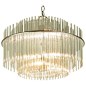 Gaetano Sciolari Round Glass Rod & Nickel Chandelier | From a unique collection of antique and modern chandeliers and pendants  at http://www.1stdibs.com/furniture/lighting/chandeliers-pendant-lights/