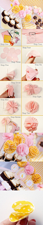 DIY Fabric Flower Cupcake Topper