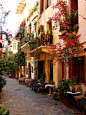 Beautiful alley restaurant, Crete, Greece