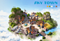 Sky Town, - Luke - : game art