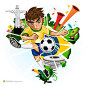 卡通世界杯海报 - 素材公社 tooopen.com
