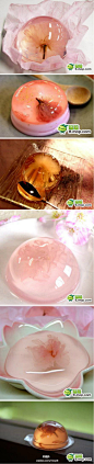樱花果冻，神一般存在的食品 #吃货# #西餐#