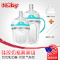 Nuby努比 2只装宽口径硅胶奶瓶礼盒 全软防摔 送新生儿喝水鸭嘴-tmall.com天猫