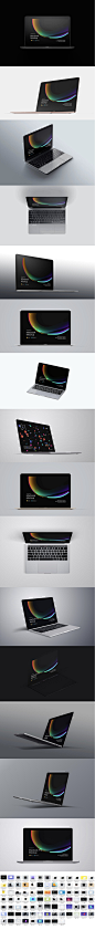 超级主流桌面&移动设备样机系列：Macbook & Macbook Pro 笔记本样机&场景 [兼容PS,Sketch;共4GB] 