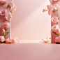 This is a simple display background, a clean pink background with pink roses, the overall color is pink, warm, photography, maximum resolution, maximum perfectionism, realistic composition, professional photography, maximum focus, master techniques, the b