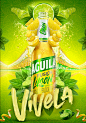 CERVEZA AGUILA : We created for Colombia's Aguila Beer new launch images for its new lemon line. The composition works like a kaleidoscope, with repetitions, but coherent to walk visually throughout the poster, thus being drawn to the central point that i