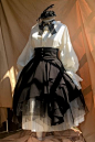Time Temple -The Night Prayer- Vintage Gothic Lolita Skirt Harajuku Fashion, Kawaii Fashion, Lolita Fashion, Gothic Fashion, Cute Fashion, Rock Fashion, Lolita Gothic, Gothic Dress, Gothic Outfits